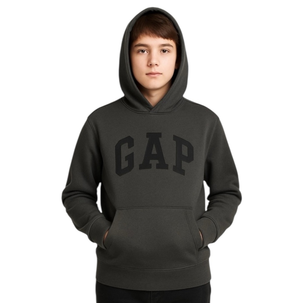 Gap Kids Logo Dark Grey Hoodie Sweatshirt Youth XXL